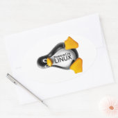 Aangedreven door Linux Ovale Sticker (Envelop)
