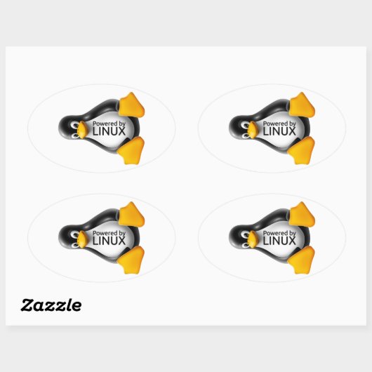 Aangedreven door Linux Ovale Sticker (Vel)