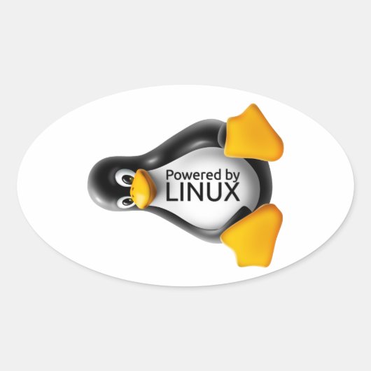 Aangedreven door Linux Ovale Sticker (Voorkant)