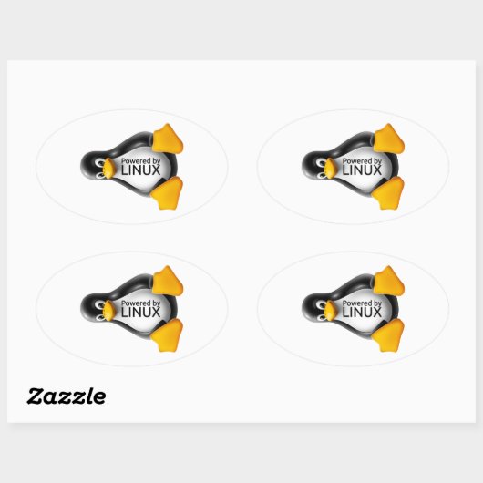 Aangedreven door Linux Ovale Sticker (Vel)