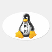 Aangedreven door Linux Ovale Sticker (Voorkant)