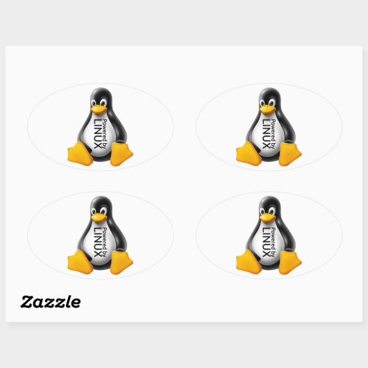 Aangedreven door Linux Ovale Sticker (Vel)