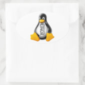 Aangedreven door Linux Ovale Sticker (Tas)