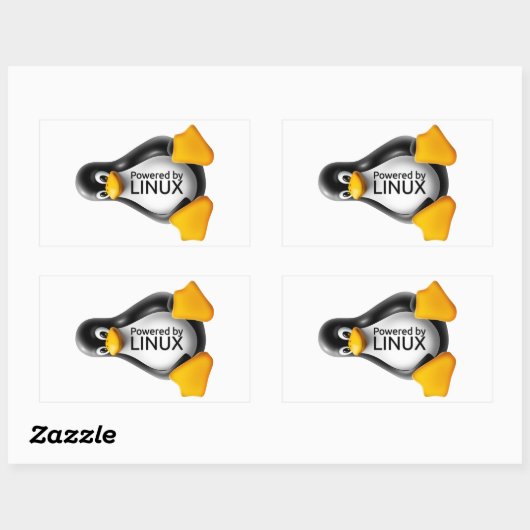 Aangedreven door Linux Rechthoekige Sticker (Vel)