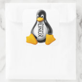 Aangedreven door Linux Vierkante Sticker (Tas)