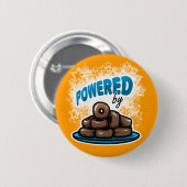 Aangedreven door Little Chocolate Donuts knop Ronde Button 5,7 Cm (Voorkant /achterkant)
