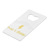 Aangedreven door Mac en Cheese Creditkaart Flessenopener (Achterkant Gekanteld)