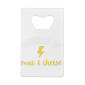 Aangedreven door Mac en Cheese Creditkaart Flessenopener (Achterkant)