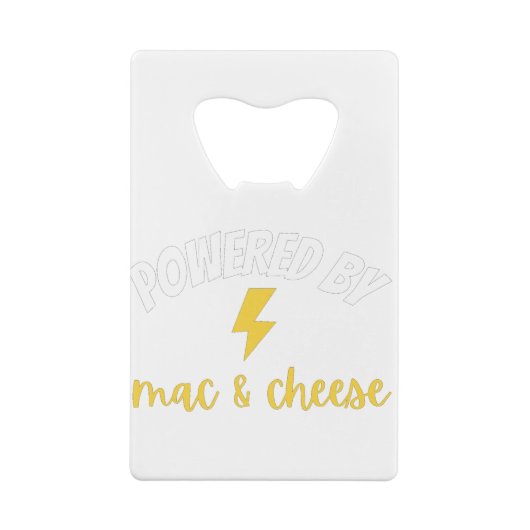 Aangedreven door Mac en Cheese Creditkaart Flessenopener (Achterkant)
