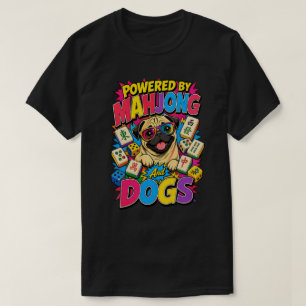 Aangedreven door Mahjong en Honden Funny Pug Pop A T-shirt