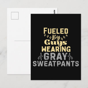 Aangedreven Door Mannen Die Grijze Trainingsbroeke Briefkaart