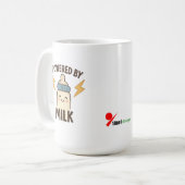 "Aangedreven door Melk" Grappige koffiemok | Nieuw (Voorkant links)