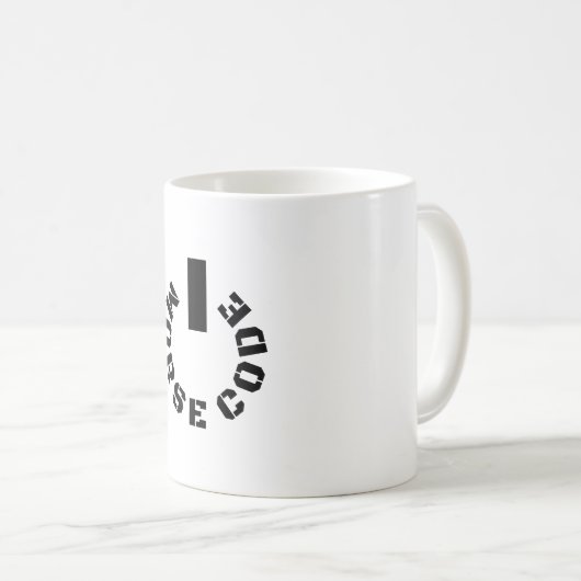 Aangedreven door Morse Code Koffiemok (Voorkant rechts)