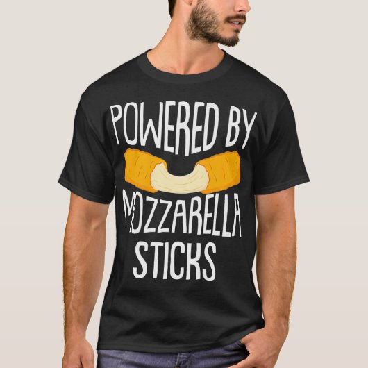 Aangedreven door Mozzarella Sticks Funny Cheese Lo T-shirt (Voorkant)