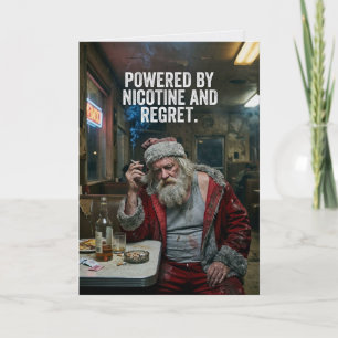 Aangedreven Door Nicotine En Spijt Kerstman Kerstm Kaart