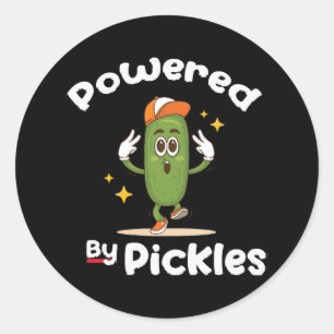 Aangedreven door Pickles Food Pickle Funny Ronde Sticker