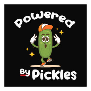 Aangedreven door Pickles Voedsel Augurk Grappig Foto Afdruk