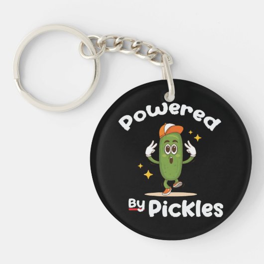 Aangedreven door Pickles Voedsel Augurk Grappig Sleutelhanger (Voorkant)