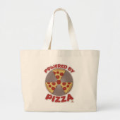 Aangedreven door Pizza Funny Food Time Design Grote Tote Bag (Voorkant)