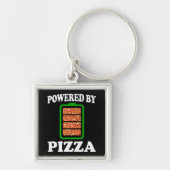 Aangedreven Door Pizza - Grappige Pizza Sleutelhanger (Voorkant)