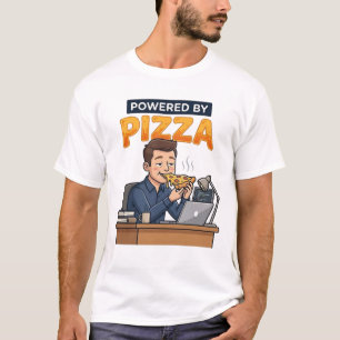 Aangedreven door Pizza - Grappige programmeur en g T-shirt
