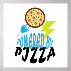 Aangedreven door Pizza – Leuke Ontwerp voor Etenli Poster