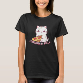Aangedreven Door Pizza Lieve Kat T-shirt