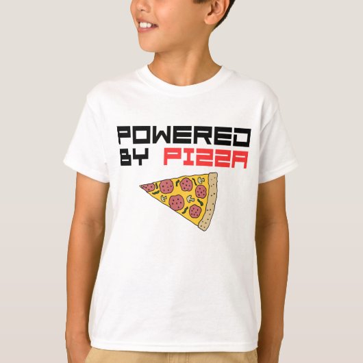 Aangedreven door Pizza T-shirt (Voorkant)