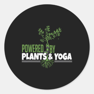 Aangedreven Door Planten En Yoga Voor Vrouwen Yoga Ronde Sticker