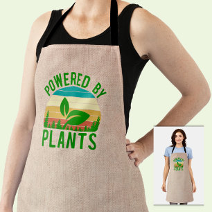 Aangedreven door Planten Funny Green Vegan  Sunset Schort