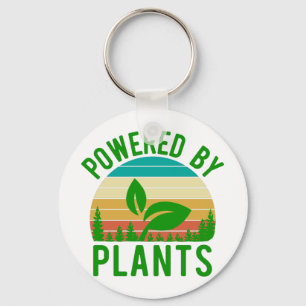 Aangedreven door Planten Funny Green Vegan  Sunset Sleutelhanger