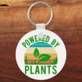 Aangedreven door Planten Funny Green Vegan  Sunset Sleutelhanger (Voorkant)