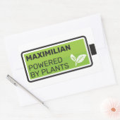 Aangedreven door planten groene volledige batterij rechthoekige sticker (Envelop)