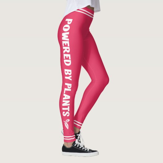 Aangedreven door planten minimaal Vegan roze Leggings (Rechts)
