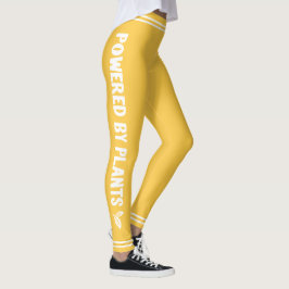 Aangedreven door planten Vegan lichtgeel minimaal Leggings