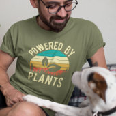 Aangedreven door Planten Vegan Vegetarian Retro T-shirt
