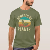 Aangedreven door Planten Vegan Vegetarian Retro T-shirt (Voorkant)