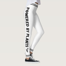 Aangedreven door planten Vegan witte zwarte streep Leggings