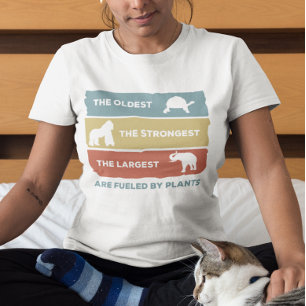 Aangedreven door Planten Veganistisch Vegetarisch  T-shirt