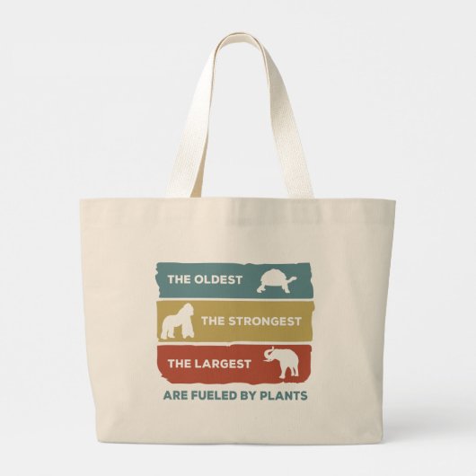 Aangedreven door Planten vegerdieren Grote Tote Bag (Achterkant)