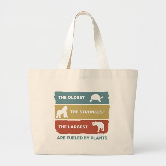 Aangedreven door Planten vegerdieren Grote Tote Bag (Voorkant)