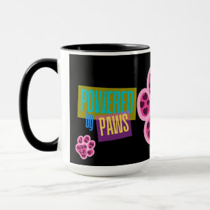 "Aangedreven door Pootjes" Roze Hartjes Design Mok
