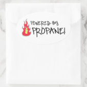 Aangedreven door propaan ovale sticker (Tas)