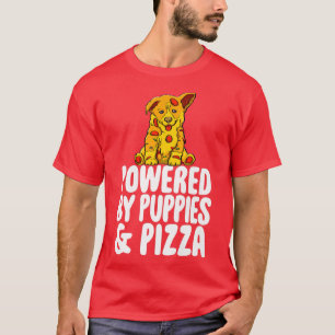 Aangedreven door Puppies & Pizza Funny Women Honde T-shirt
