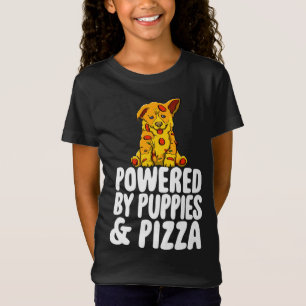 Aangedreven door Puppies & Pizza Funny Women Honde T-shirt