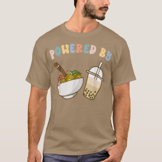 Aangedreven door Ramen en Boba Tea Cute Bubble Mil T-shirt