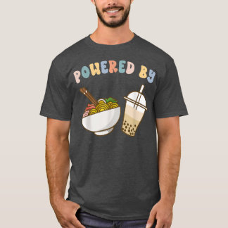 Aangedreven door Ramen en Boba Tea Cute Bubble Mil T-shirt