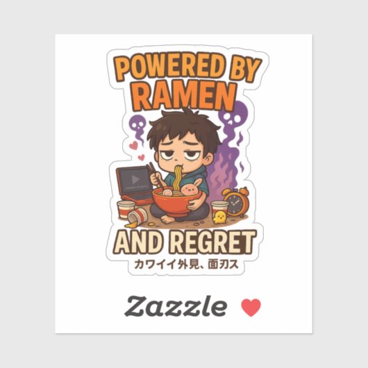 Aangedreven door Ramen en Spijt Sticker (Vel)