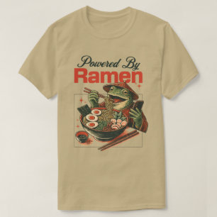 Aangedreven door Ramen Frog Phone Scrollin Funny N T-shirt