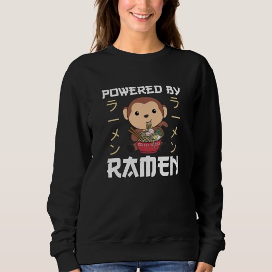 Aangedreven door Ramen Sweet Monkey Eats Ramen Trui (Voorkant)